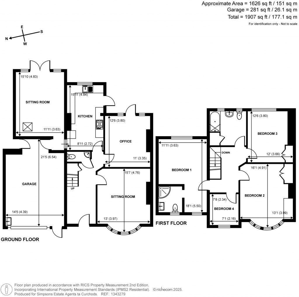 Floorplans For Lynwood Road, Thames Ditton, Surrey