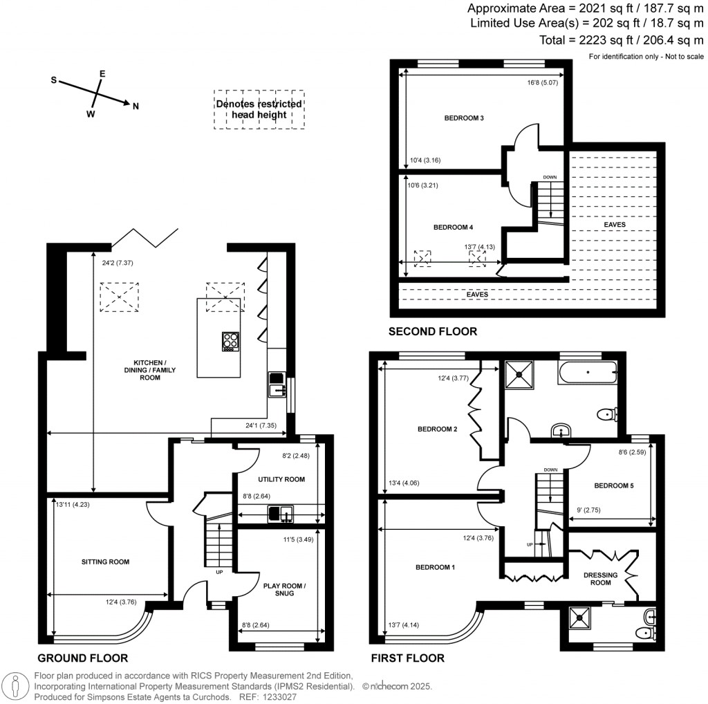 Floorplans For Thistledene, Thames Ditton, Surrey