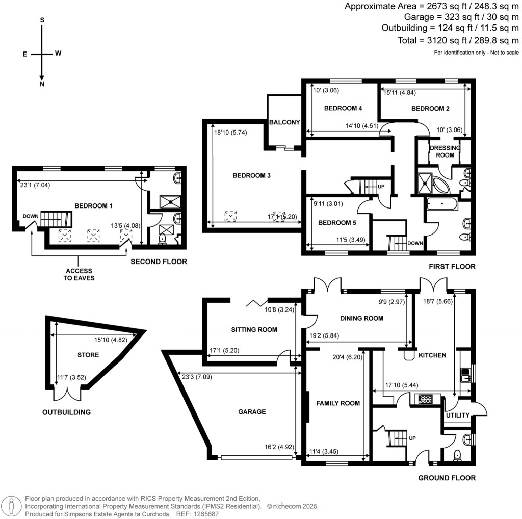 Floorplans For Hill Rise, Esher, Surrey