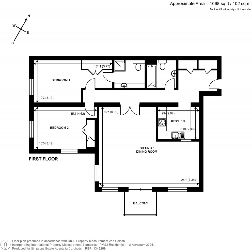 Floorplans For Queens Road, Thames Ditton, Surrey