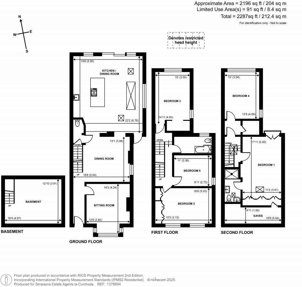 Floorplans For Summer Road, Thames Ditton, Surrey