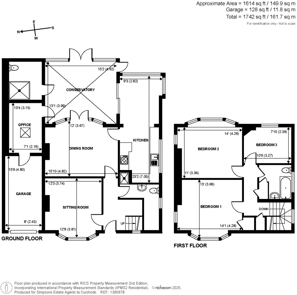 Floorplans For Basing Way, Thames Ditton, Surrey