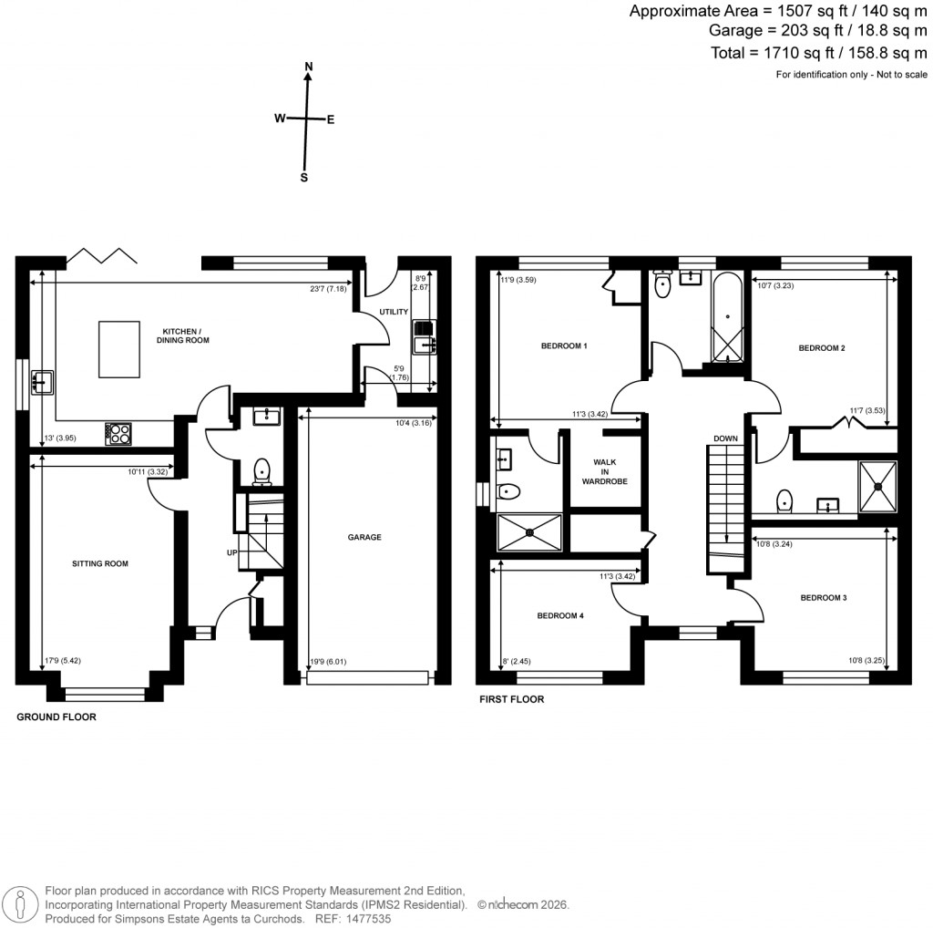 Floorplans For Bridges Avenue, East Molesey, Surrey