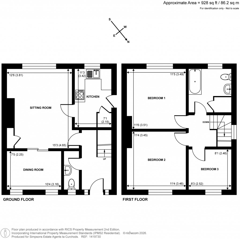 Floorplans For Summer Road, Thames Ditton, Surrey