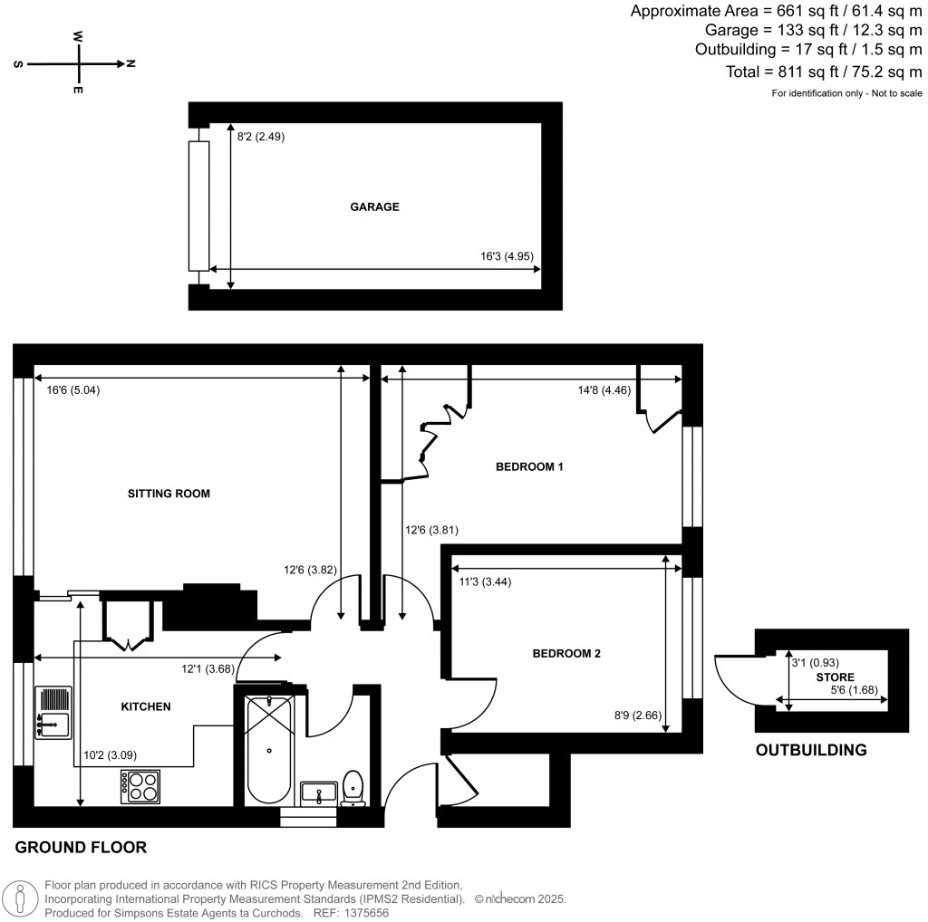 Floorplans For Warwick Gardens, Thames Ditton, Surrey