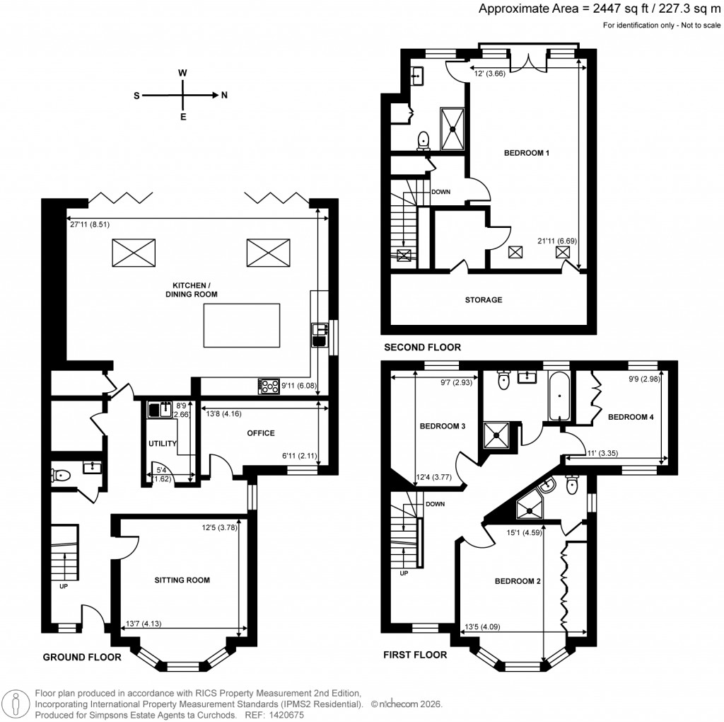 Floorplans For Hampton Court Way, Thames Ditton, Surrey