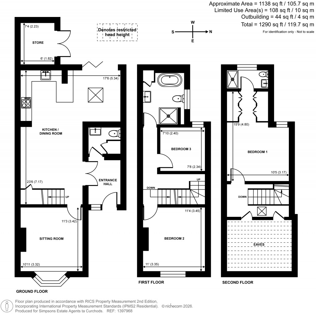 Floorplans For Weston Road, Thames Ditton, Surrey
