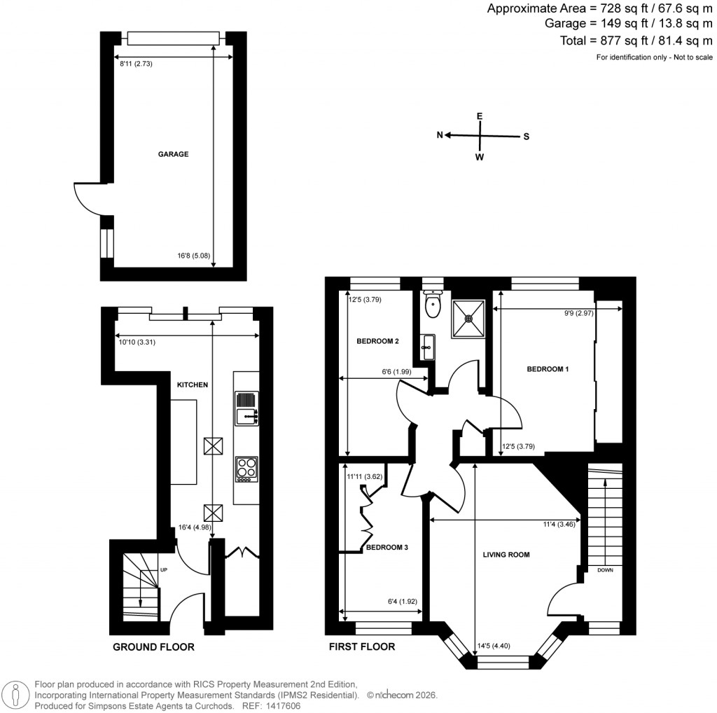 Floorplans For Warwick Road, Thames Ditton, Surrey