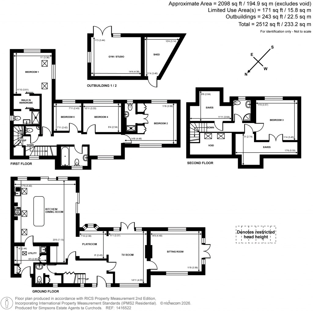 Floorplans For Greenways, Hinchley Wood, Surrey