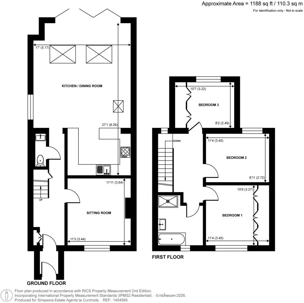 Floorplans For Summer Road, Thames Ditton, Surrey