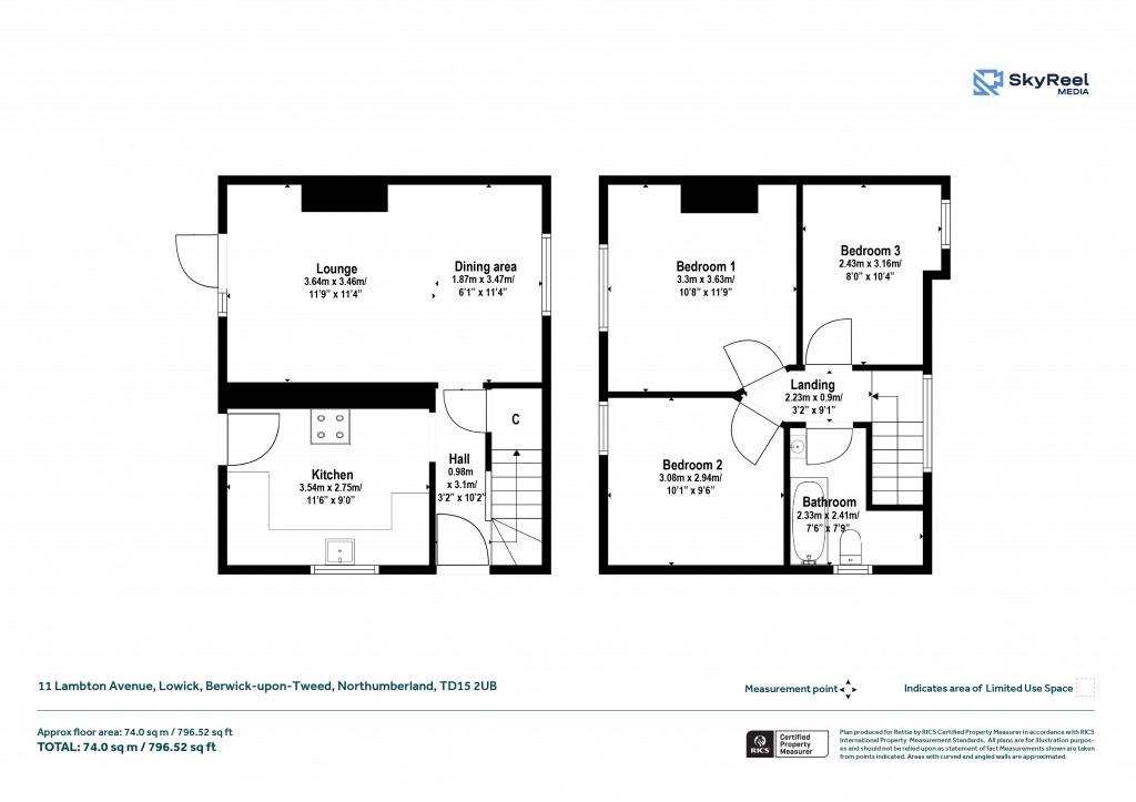 Floorplans For Lowick, Berwick-upon-Tweed, Northumberland
