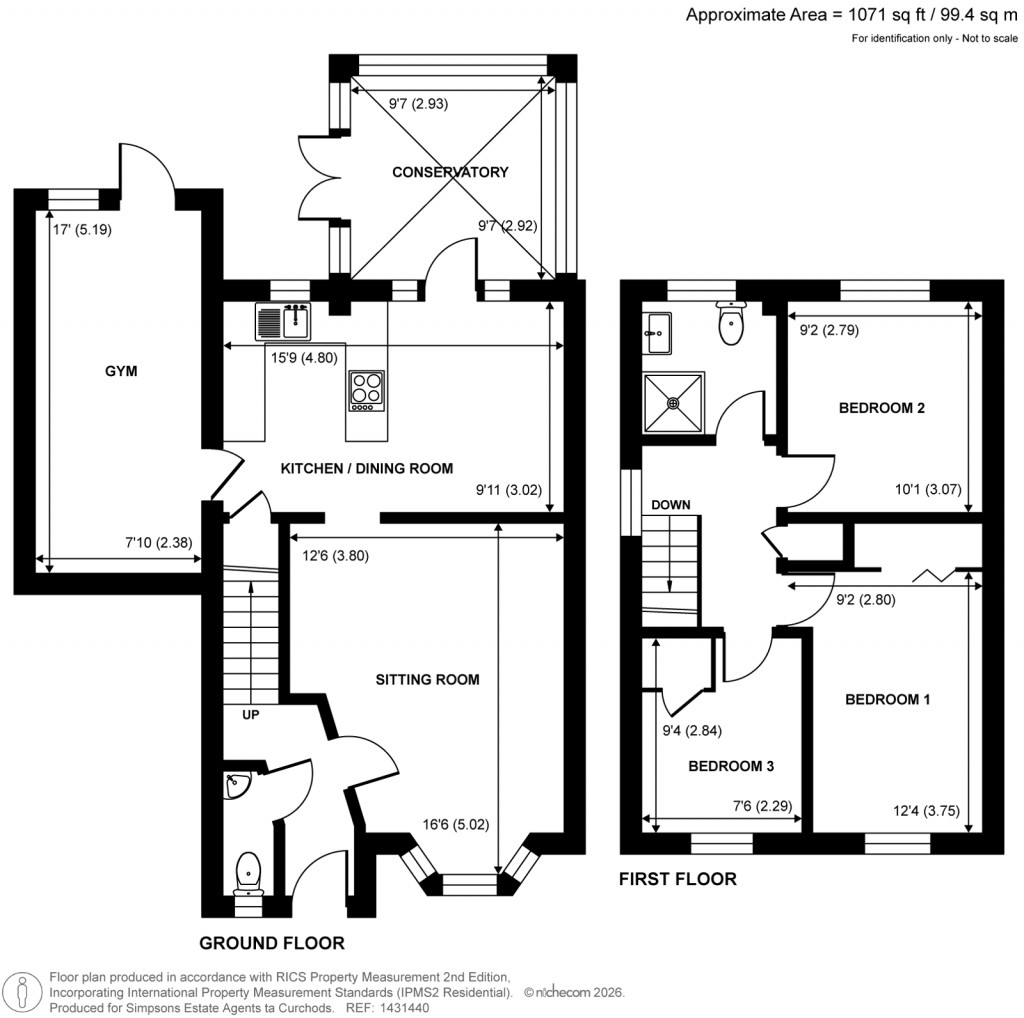 Floorplans For Cater Gardens, Guildford, Surrey