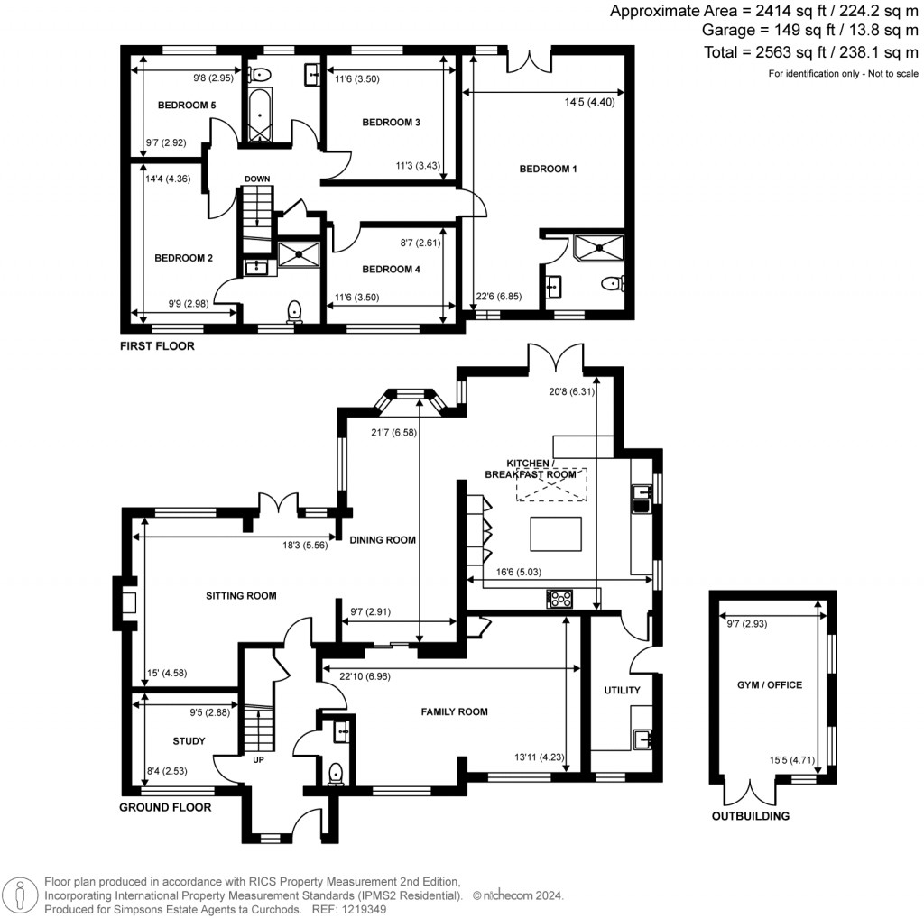 Floorplans For Holmesdale Close, Guildford, GU1