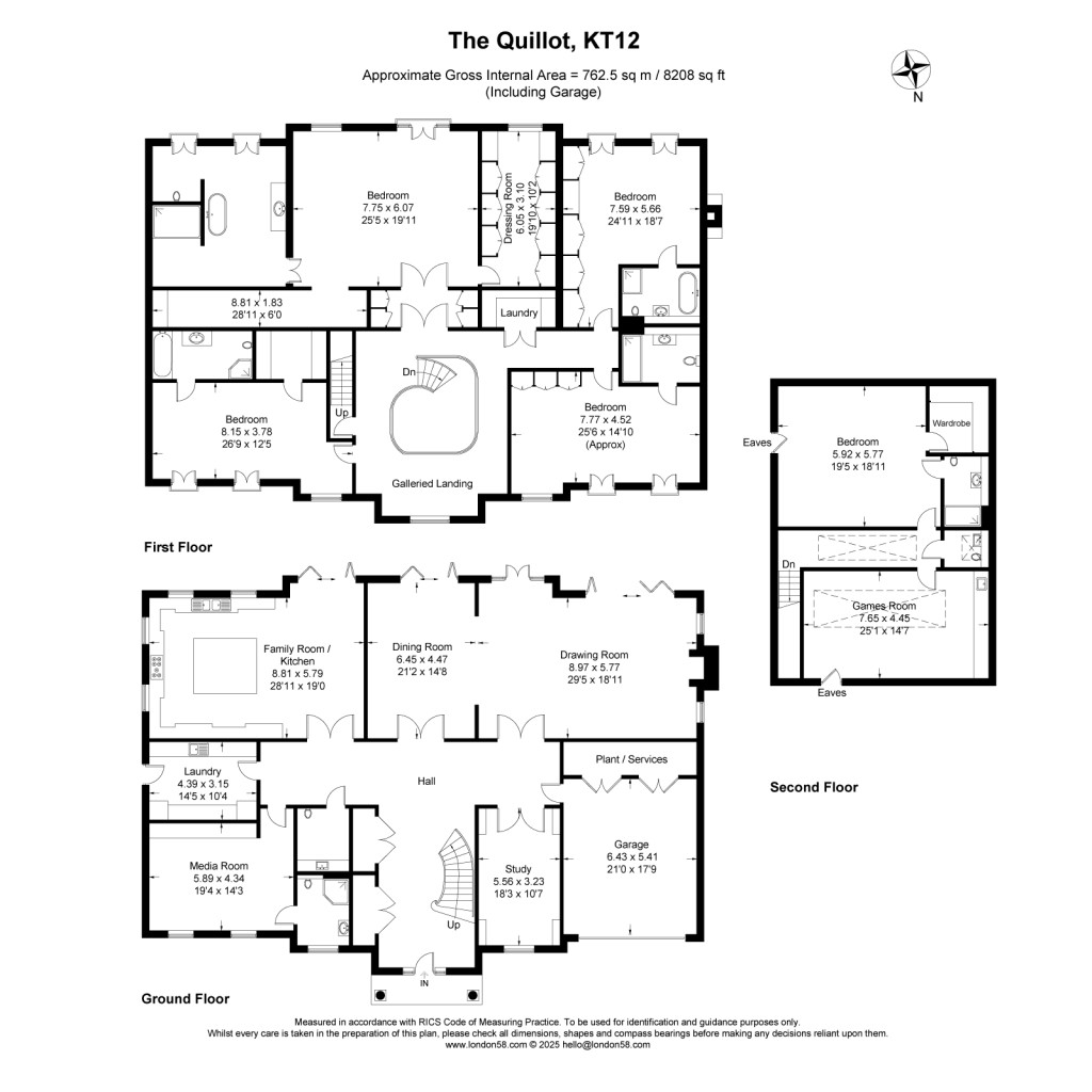 Floorplans For The Quillot, Burwood Park, Walton-On-Thames