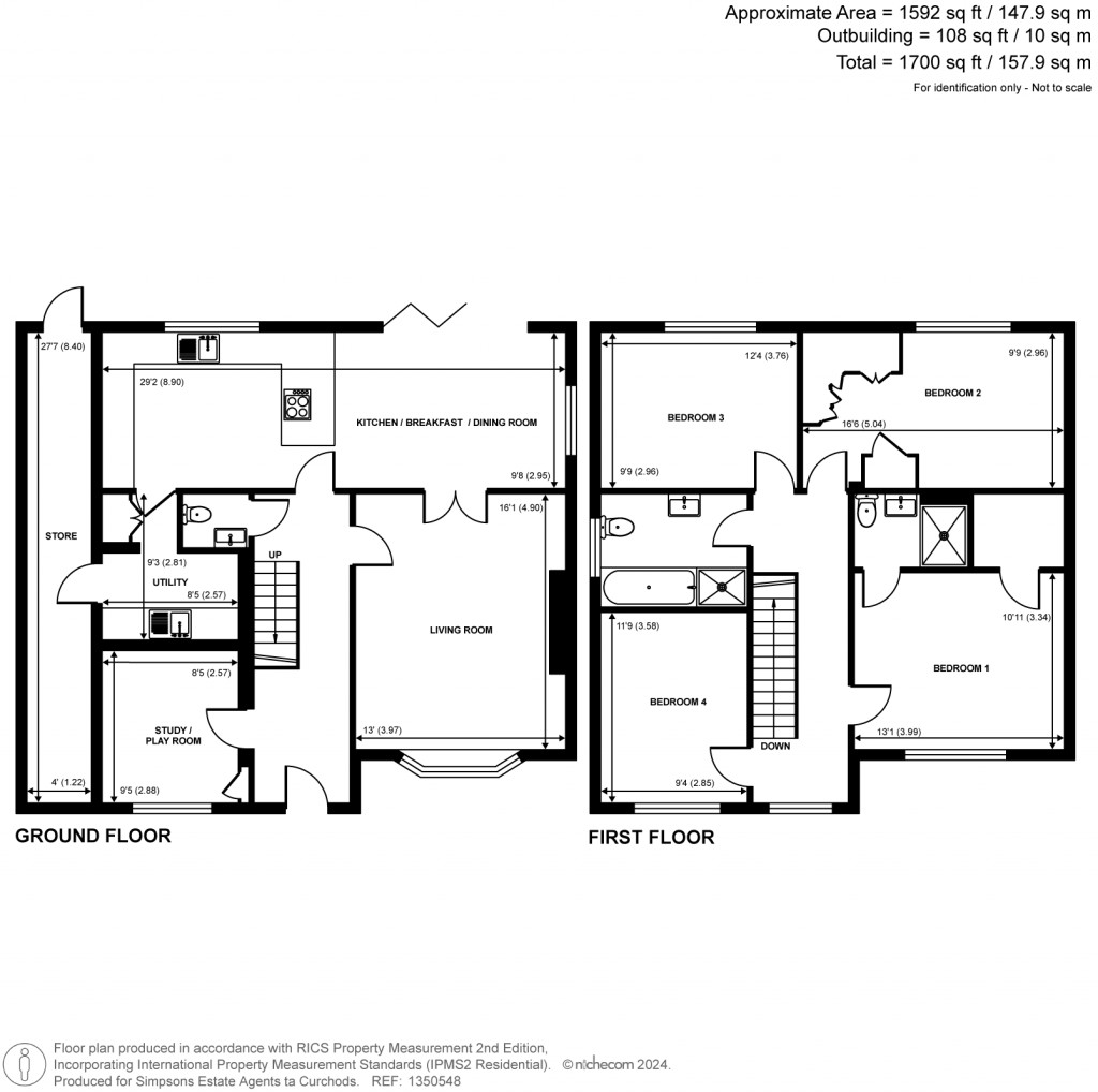 Floorplans For Long Lodge Drive, Walton-On-Thames, Surrey