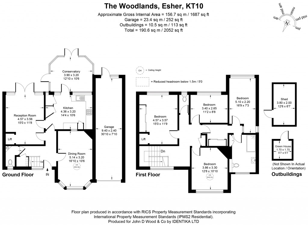 Floorplans For The Woodlands, Esher, Surrey