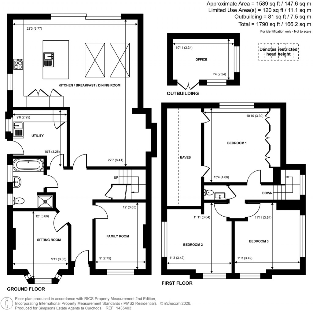Floorplans For Hollies Avenue, West Byfleet, Surrey