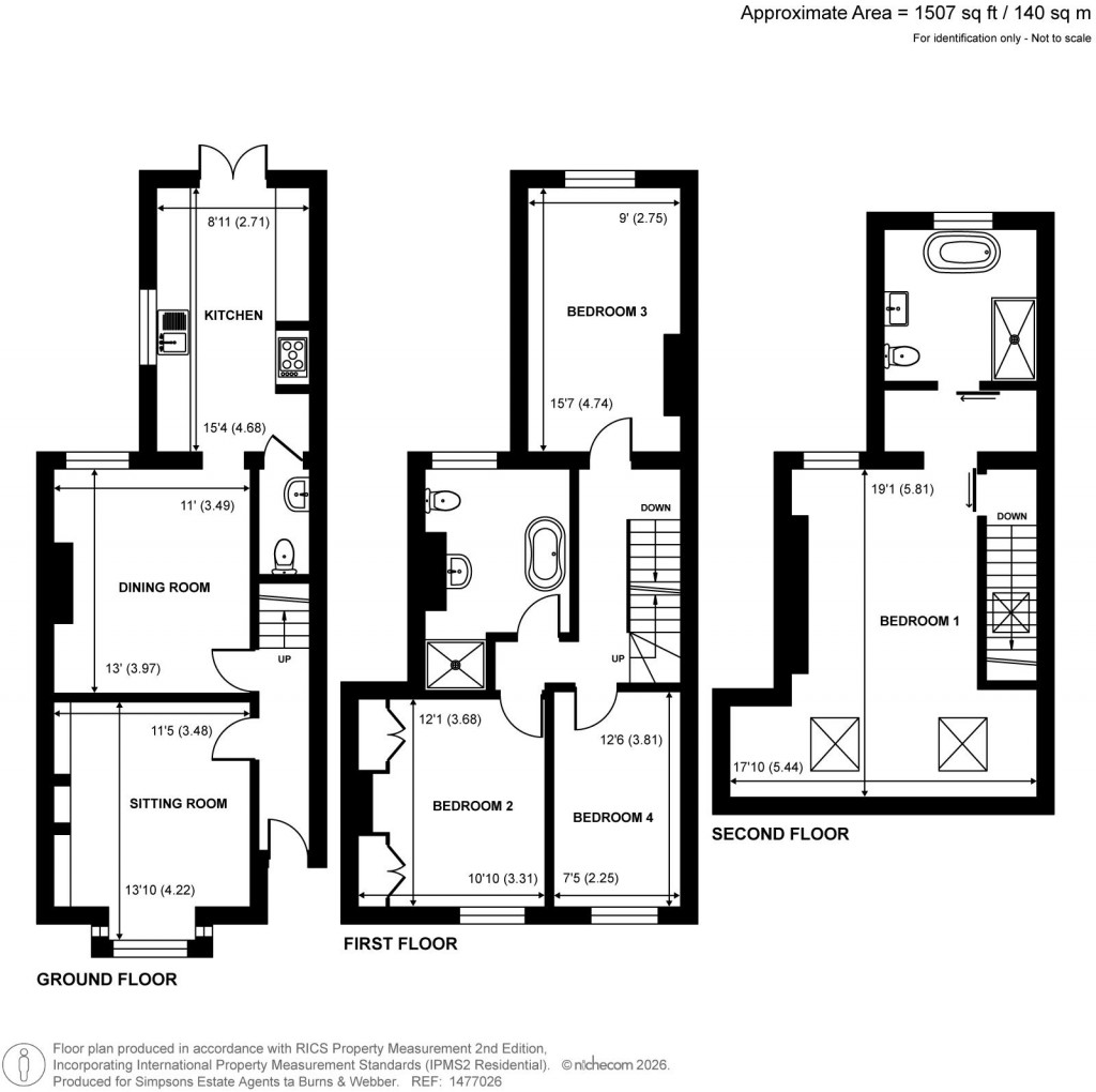 Floorplans For Hallam Road, Godalming, Surrey