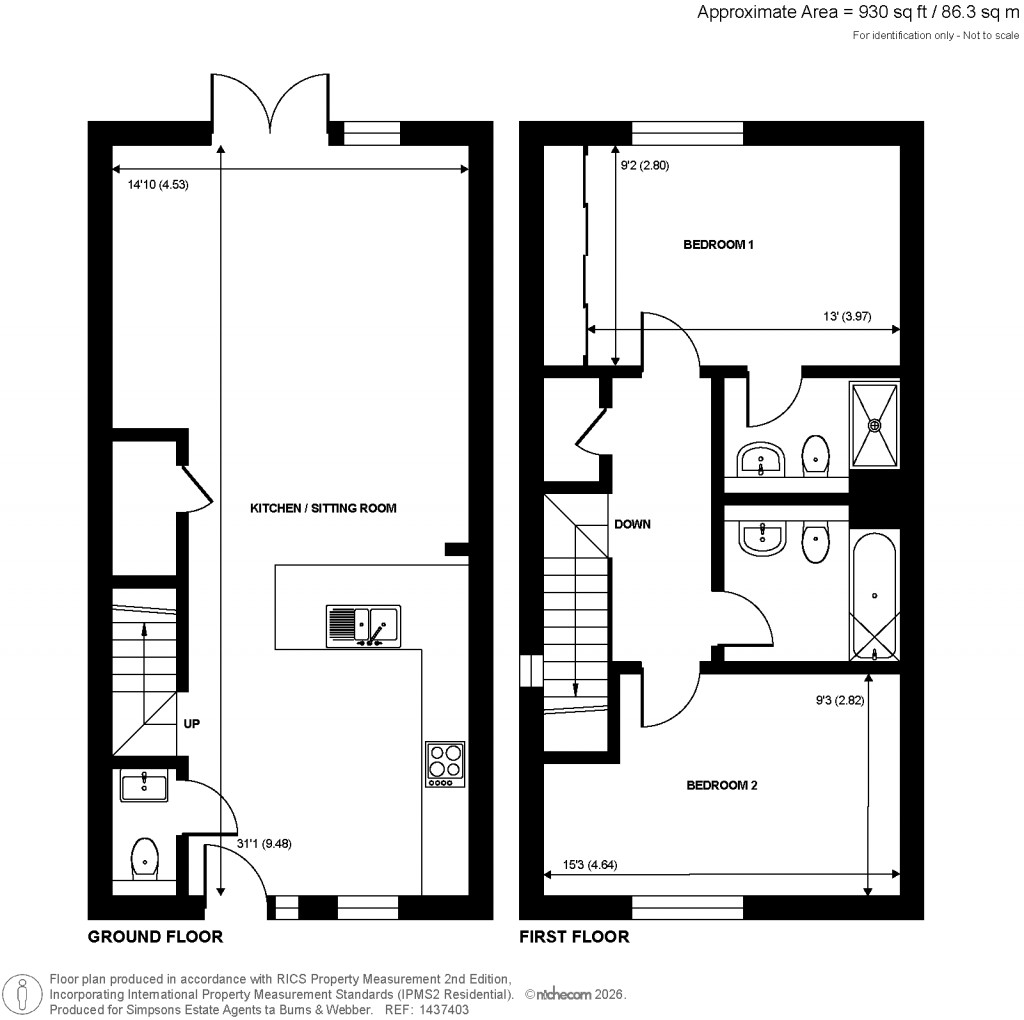 Floorplans For Exbury Crescent, Cranleigh, Surrey