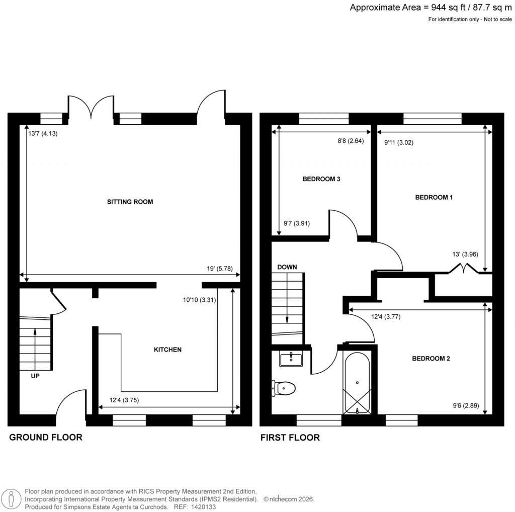 Floorplans For Berrys Lane, Byfleet, Surrey