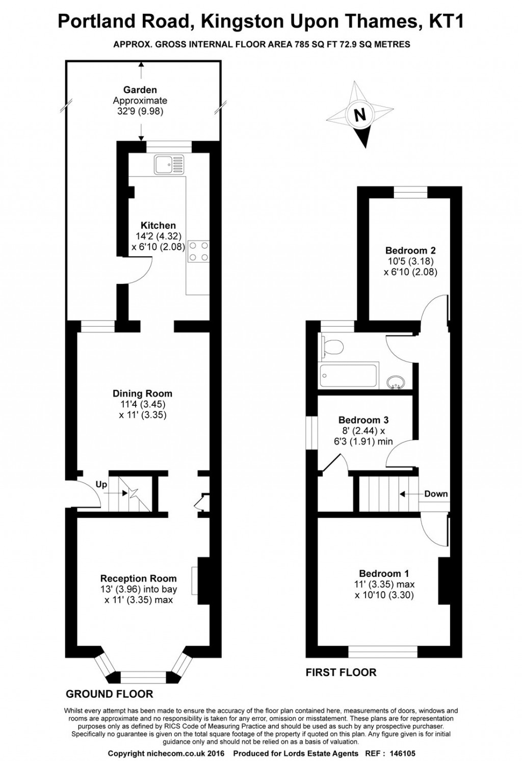 Floorplans For Portland Road, Kingston Upon Thames, Surrey
