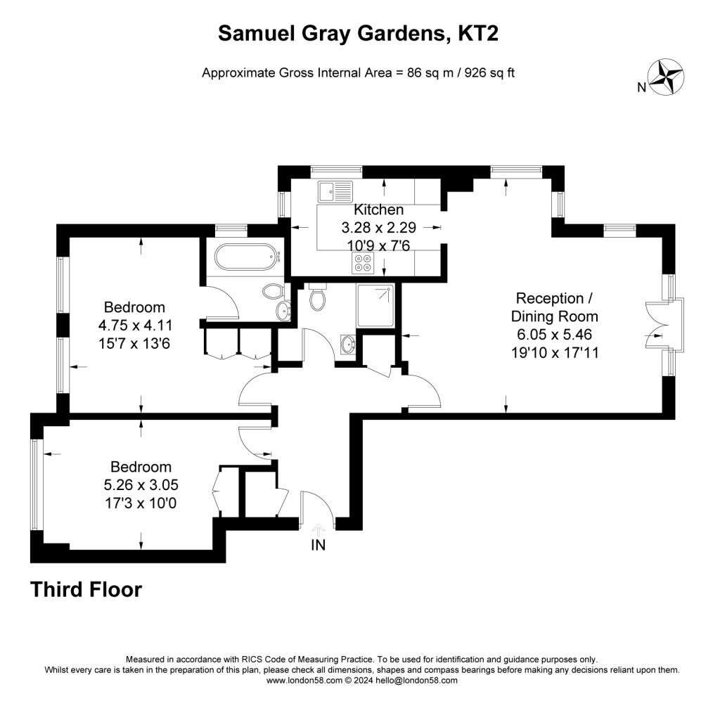 Floorplans For Samuel Gray Gardens, Kingston Upon Thames, KT2