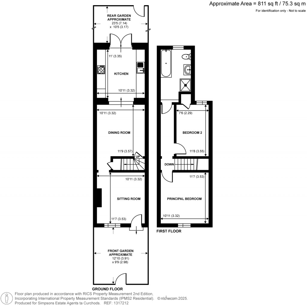 Floorplans For Cross Road, Kingston Upon Thames, Surrey