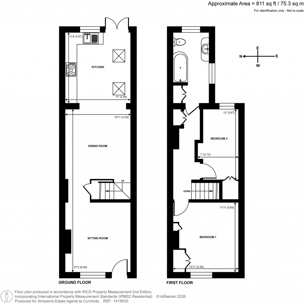 Floorplans For Queens Road, Thames Ditton, Surrey