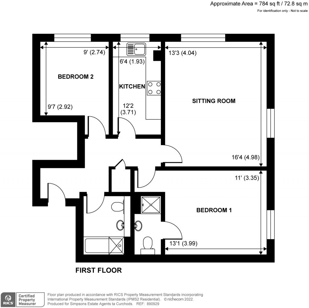 Floorplans For Jerome House, 6 Old Bridge Street, Hampton Wick, KT1
