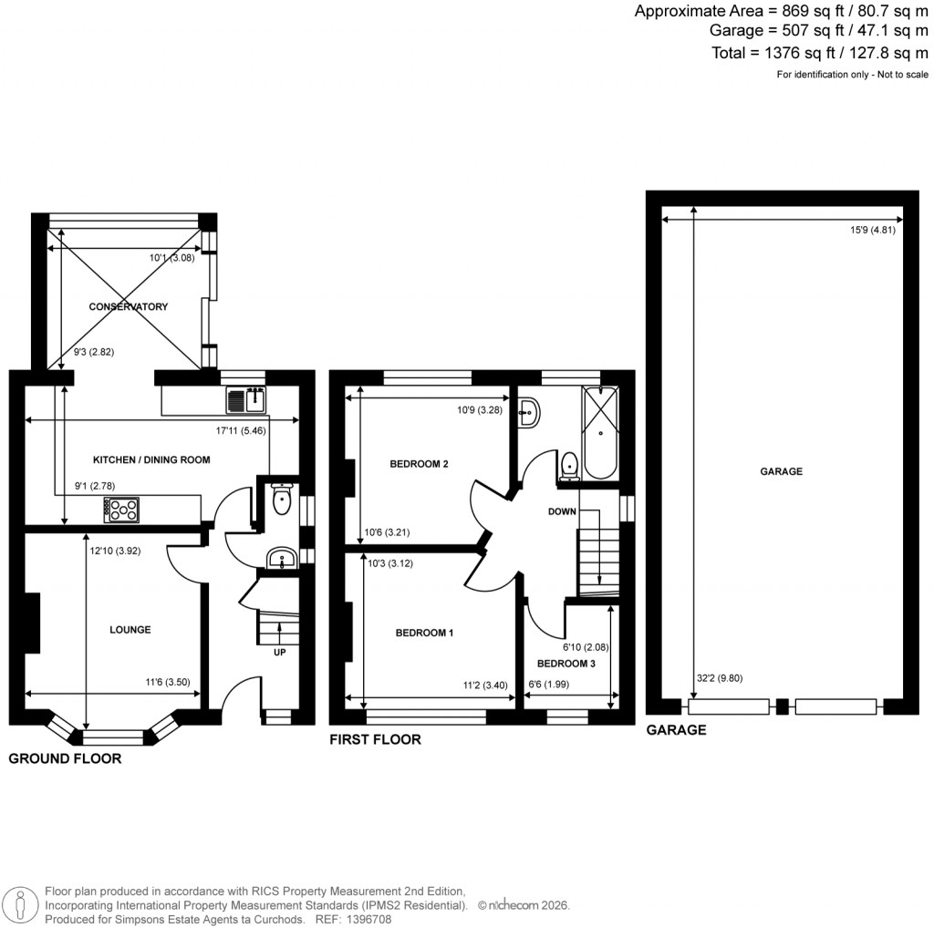 Floorplans For Grange Road, New Haw, Surrey