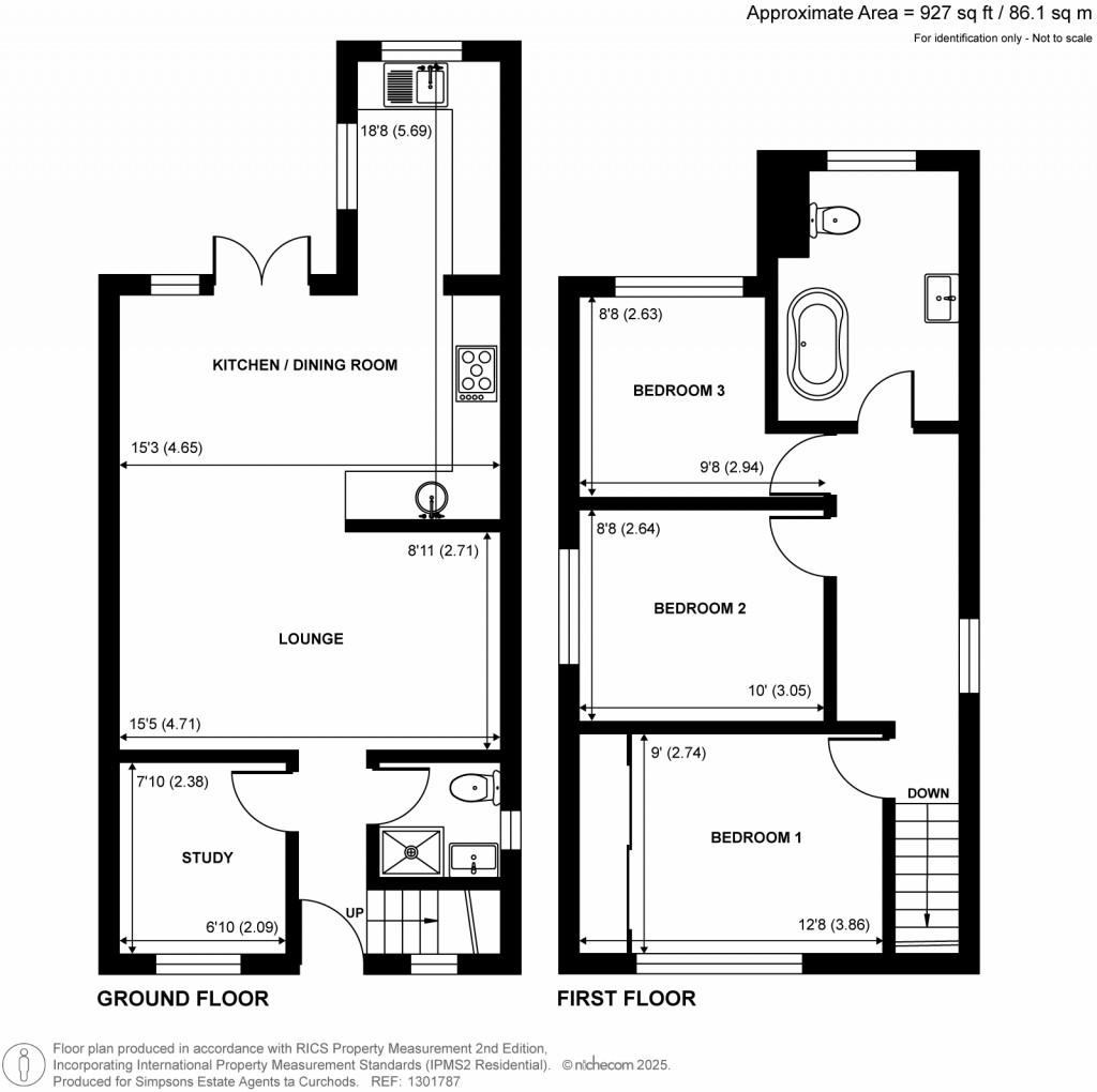 Floorplans For Bourneside Road, Addlestone, Surrey