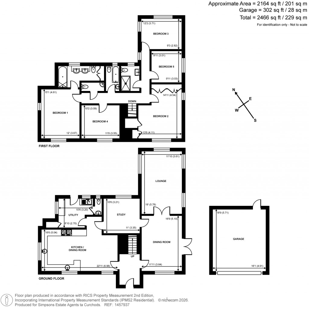Floorplans For Oak End Way, Woodham, Surrey