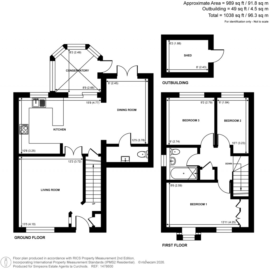 Floorplans For Fernihough Close, Weybridge, Surrey