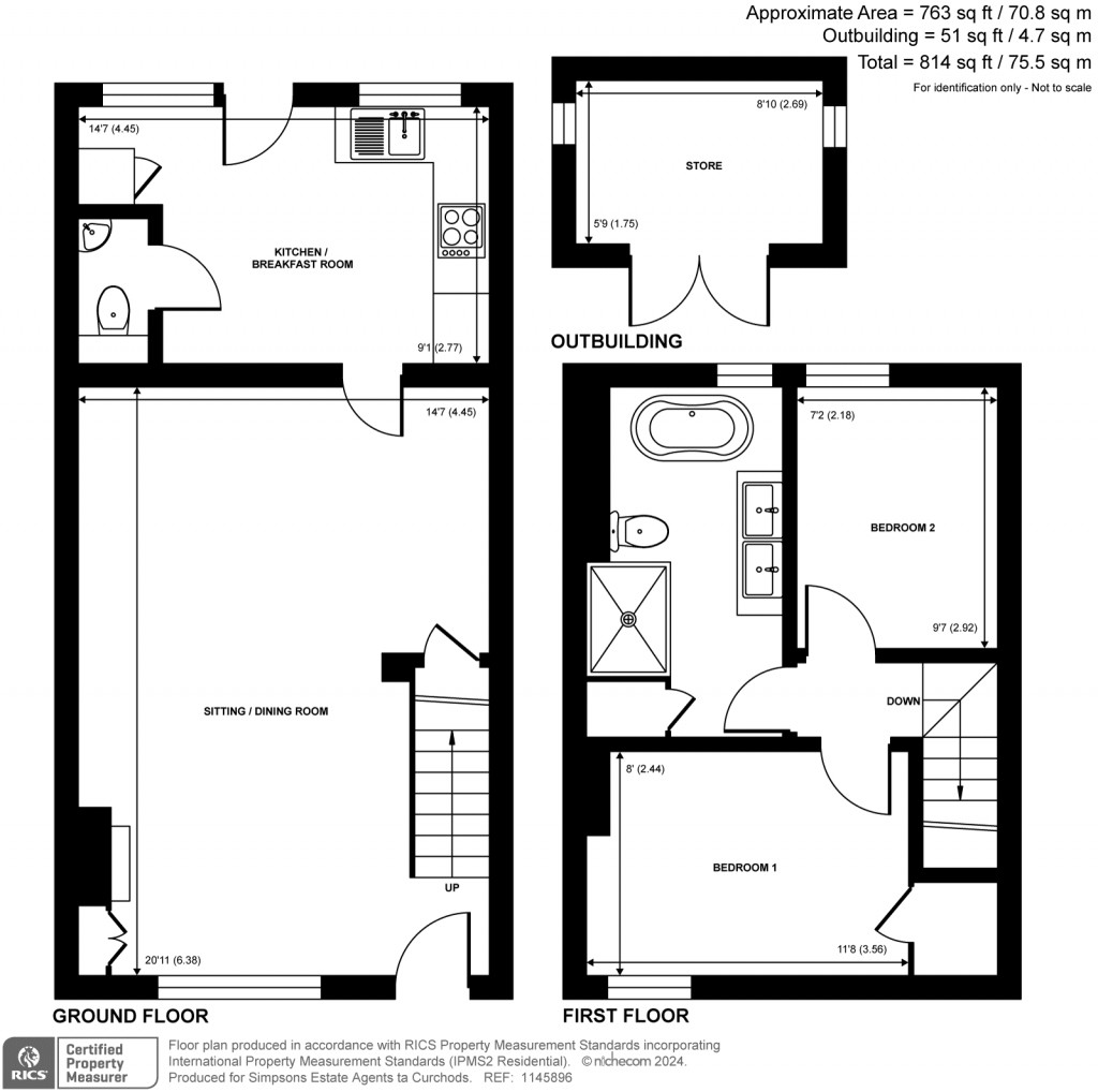 Floorplans For Woodham Lane, New Haw, KT15