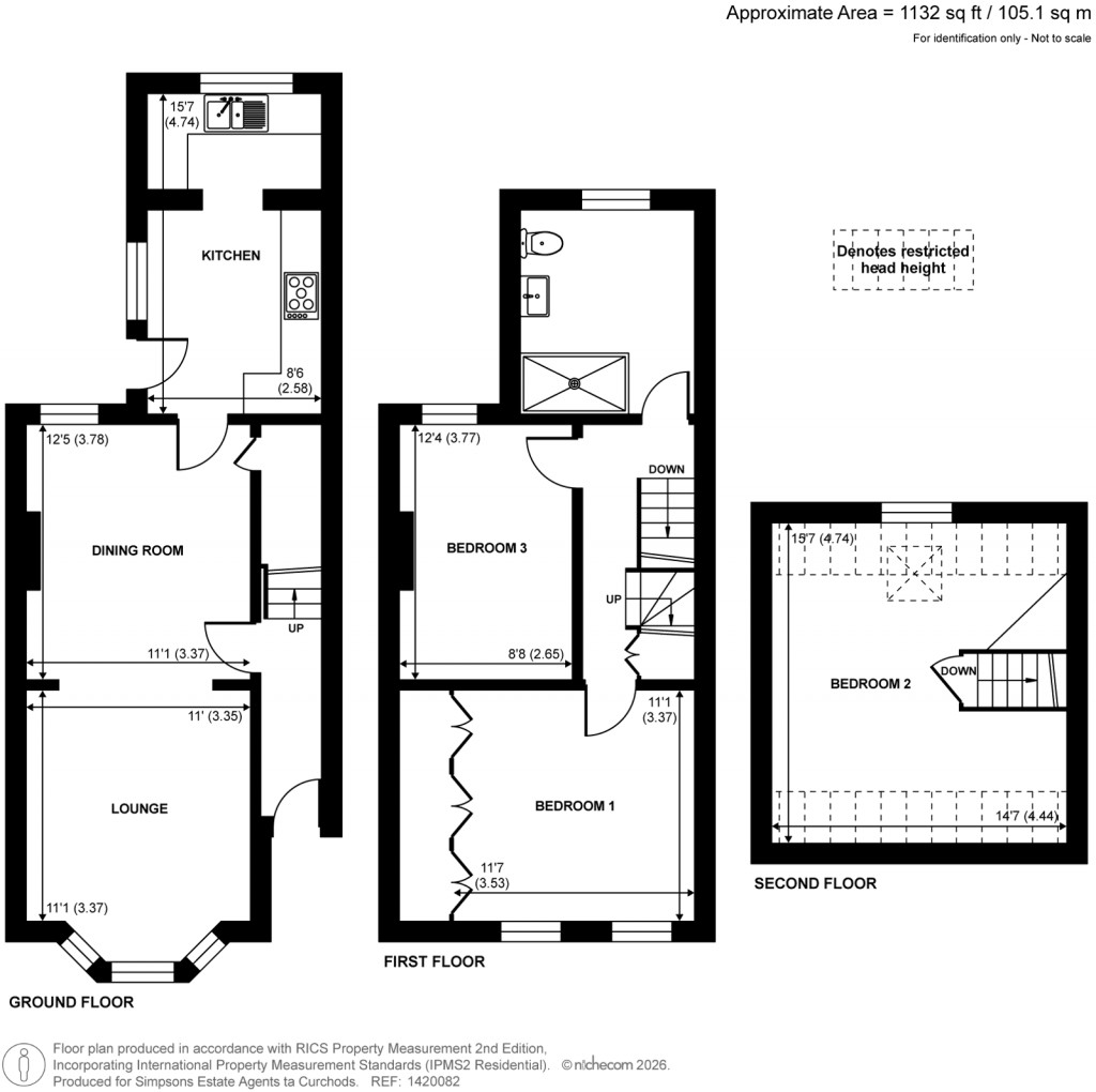 Floorplans For Liberty Hall Road, Addlestone, Surrey