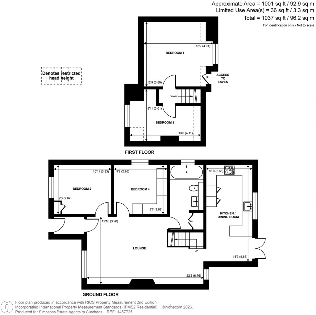 Floorplans For Farleigh Road, New Haw, Surrey