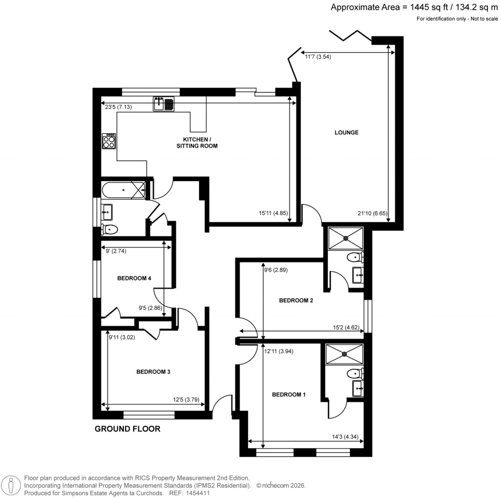 Floorplans For Meadow Way, Addlestone, Surrey
