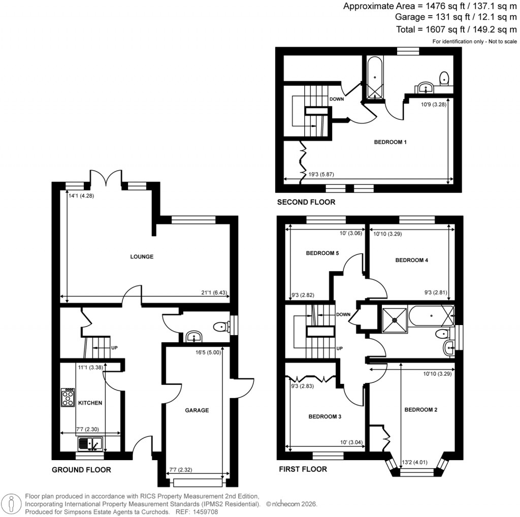 Floorplans For Grange Road, New Haw, Surrey