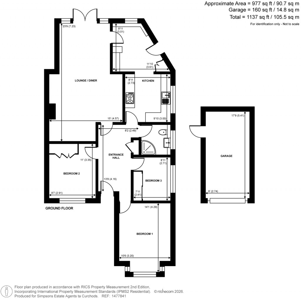 Floorplans For Copthall Way, New Haw, Surrey