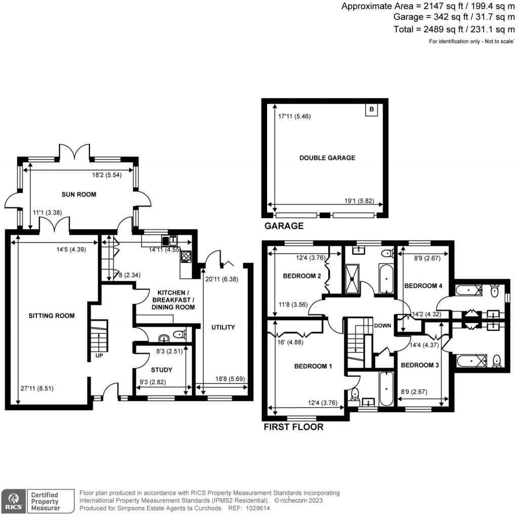 Floorplans For Home Farm Close, Ottershaw, Surrey