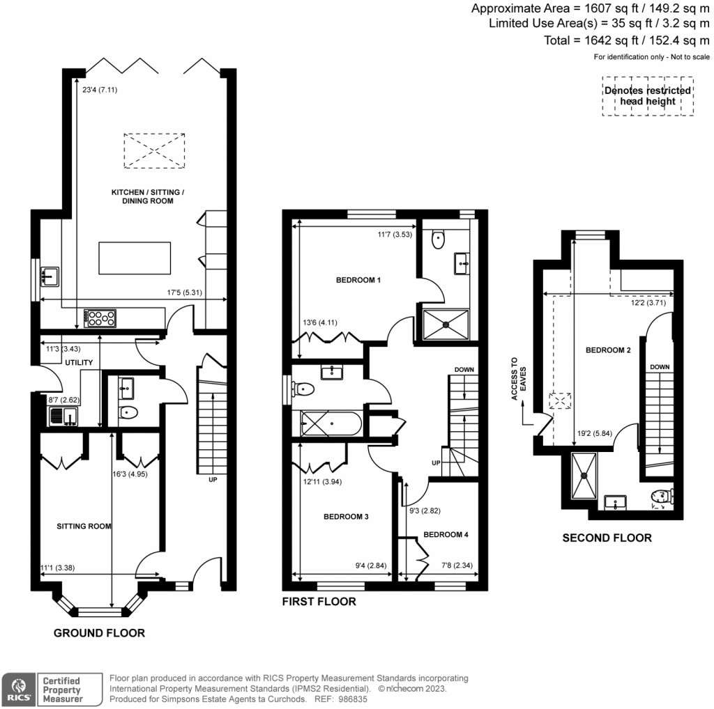 Floorplans For Coach Road, Ottershaw, Surrey