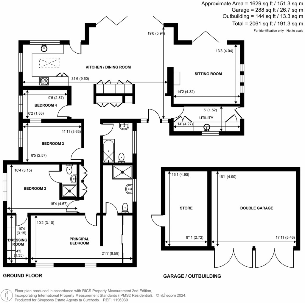 Floorplans For Kitsmead Lane, Longcross, KT16