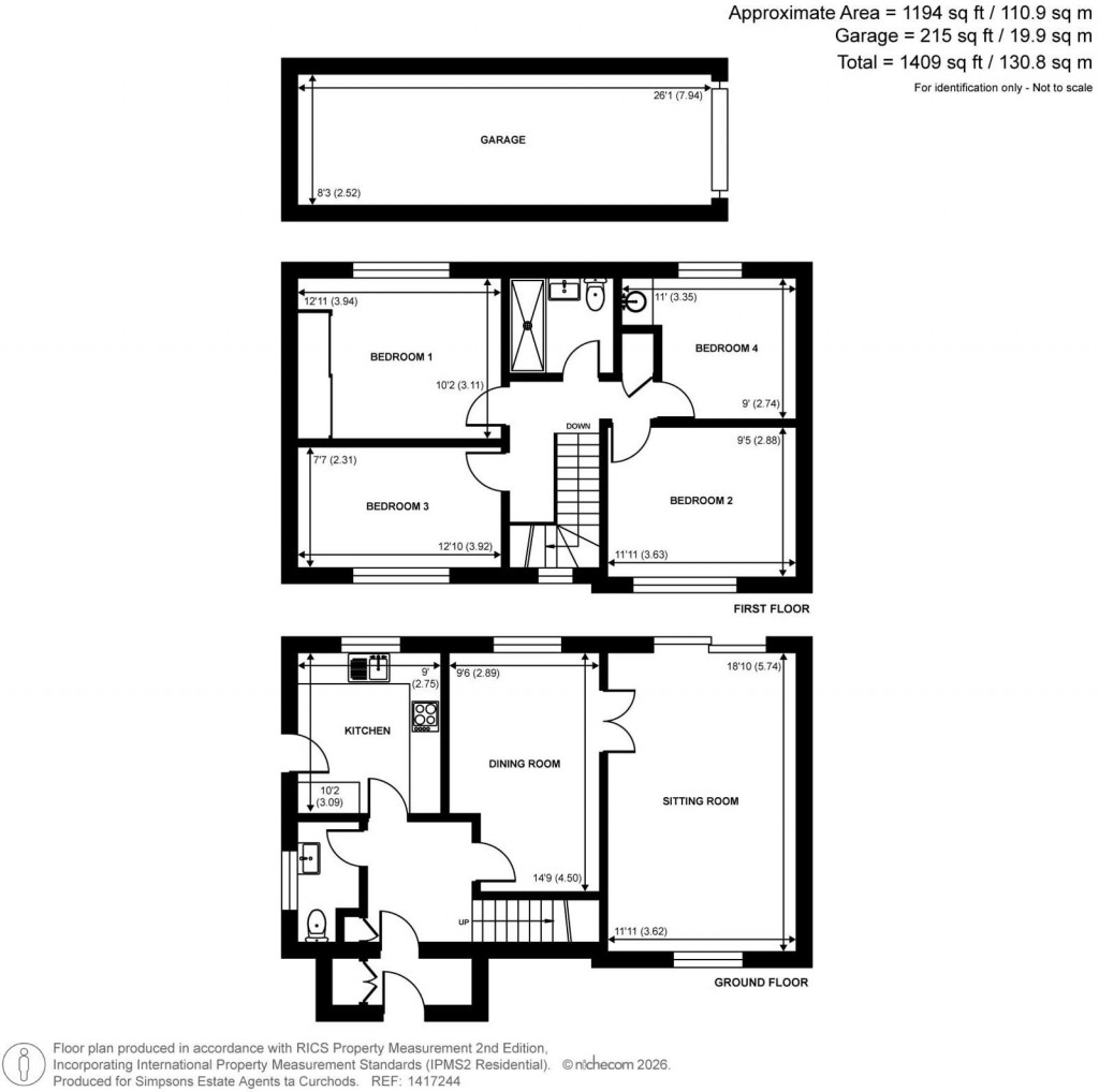 Floorplans For Elm Tree Close, Chertsey, Surrey