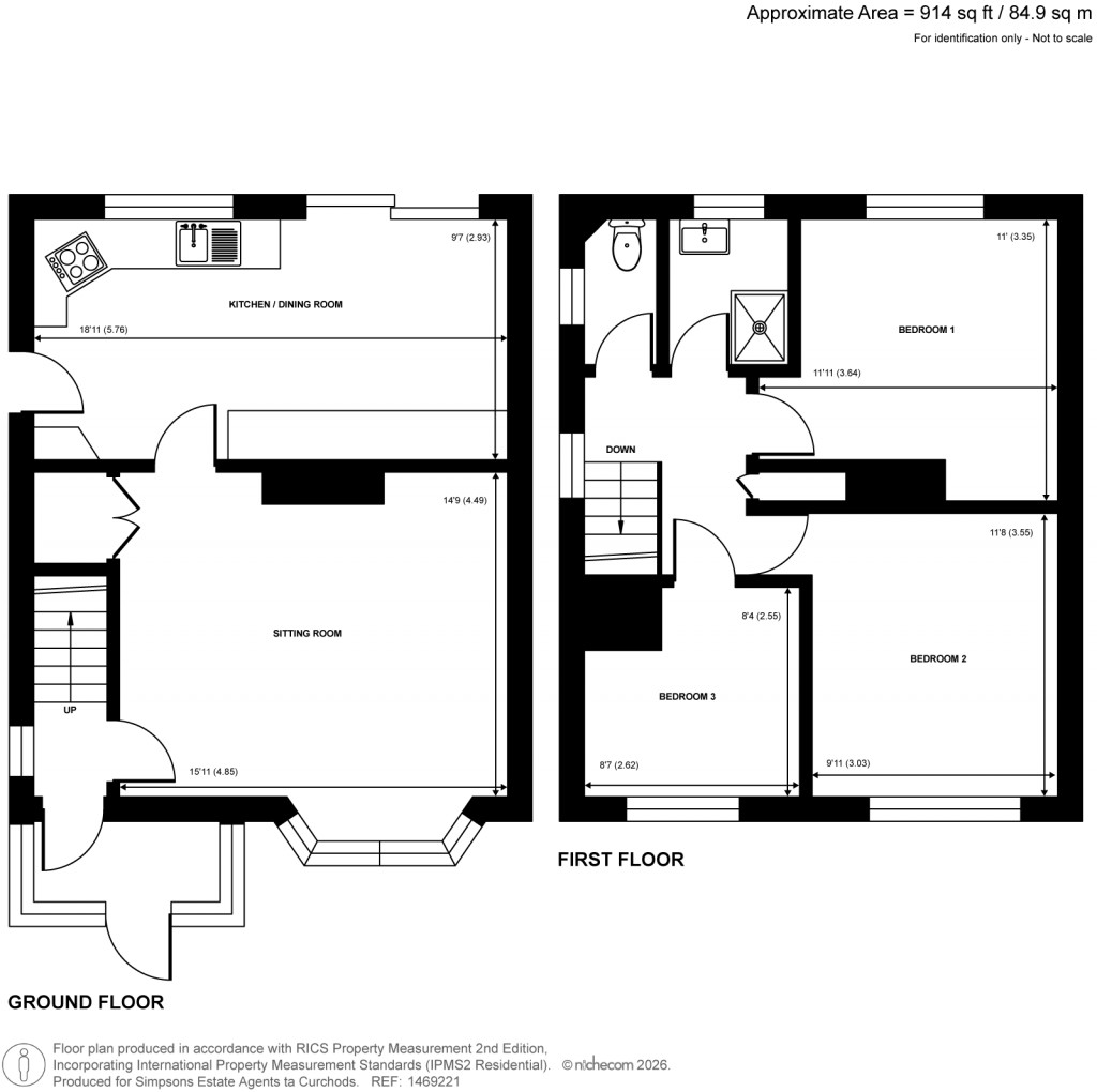 Floorplans For Bowling Green Road, Chobham, Surrey