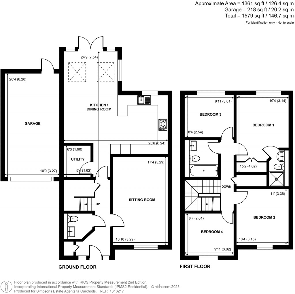 Floorplans For Garrett Crescent, Chertsey, Surrey