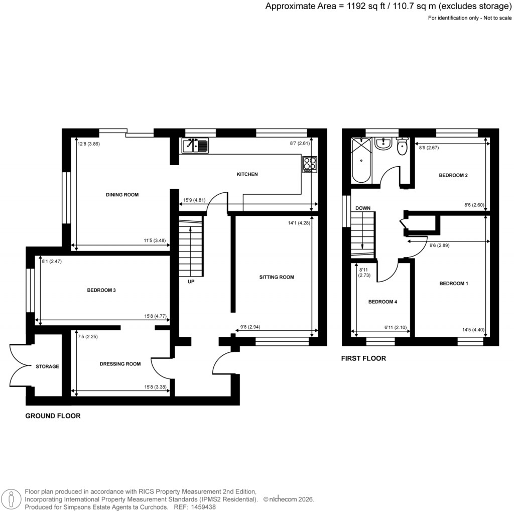 Floorplans For Roakes Avenue, Addlestone, Surrey