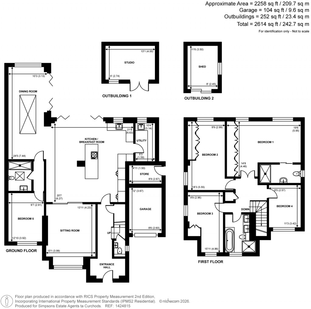 Floorplans For Row Hill, Addlestone, Surrey
