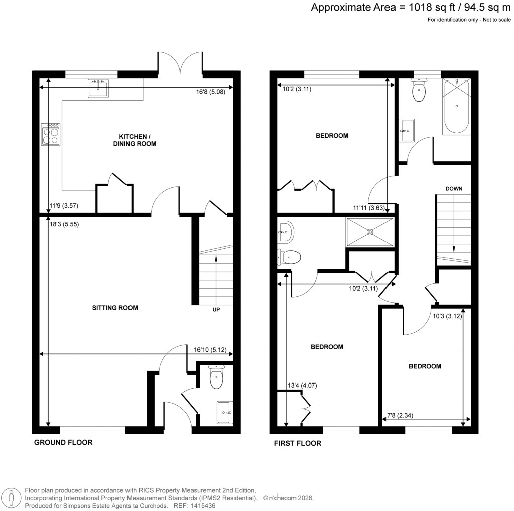Floorplans For Cartwright Drive, Chertsey, Surrey