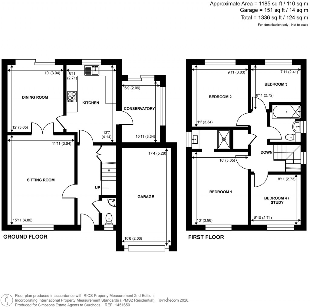 Floorplans For Jersey Close, Chertsey, Surrey