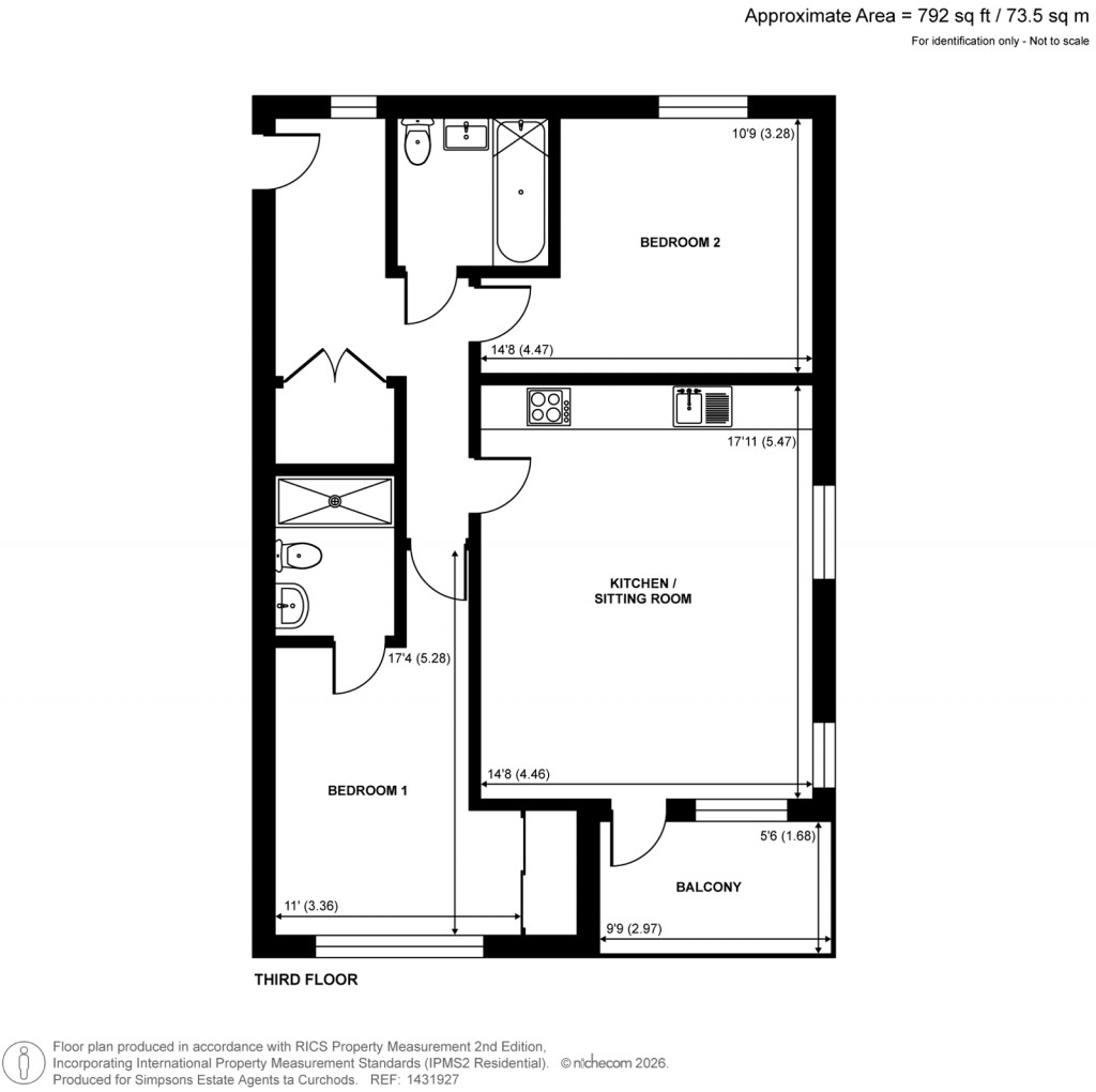 Floorplans For Garrett Crescent, Chertsey, Surrey